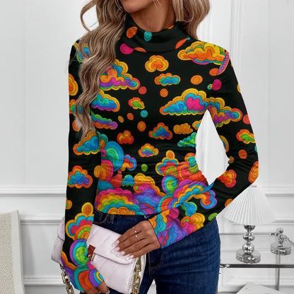 Women's Women's High-Neck Top With Long Sleeve