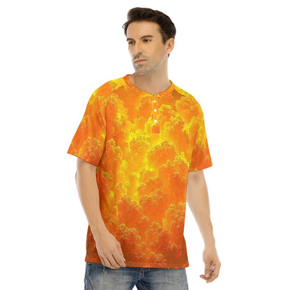 Men's Raglan Sleeve T-shirt With Button Closure