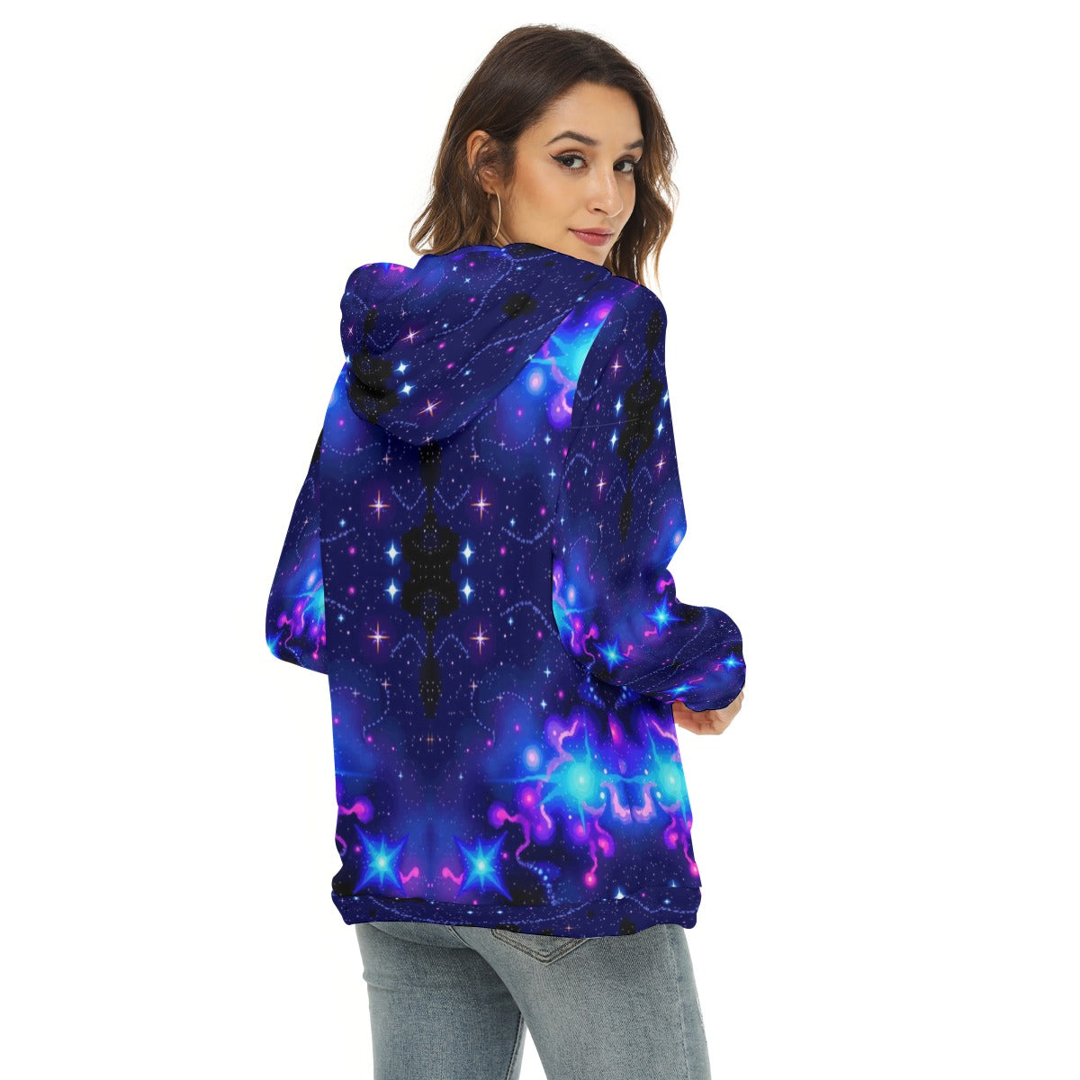 Women's Borg Fleece Hoodie With Half Zip