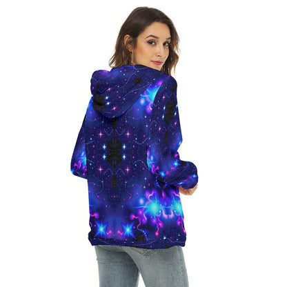 Women's Borg Fleece Hoodie With Half Zip