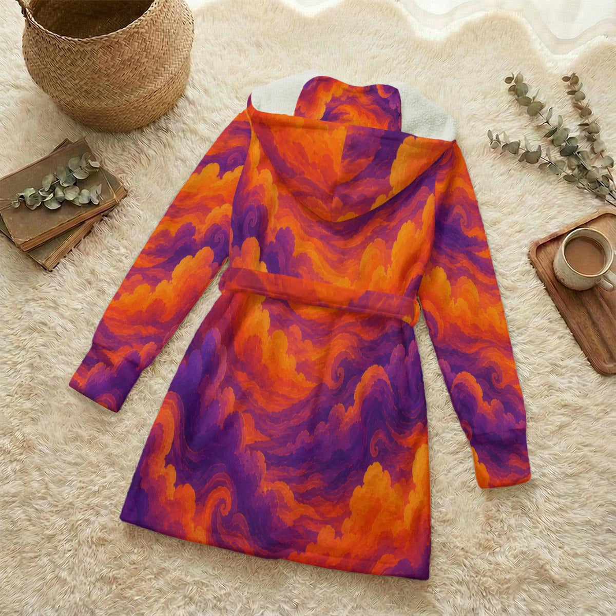 Unisex Flannel Hooded Robe With Eye Mask by O’Nimbus – view 2