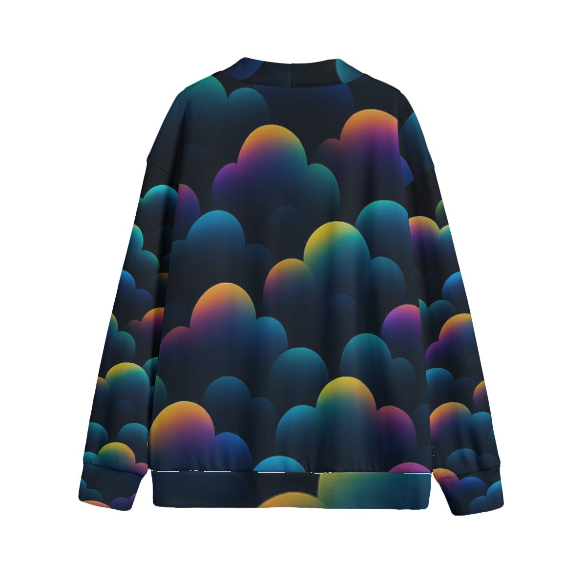 Unisex V-neck Knitted Fleece Cardigan With Button Closure