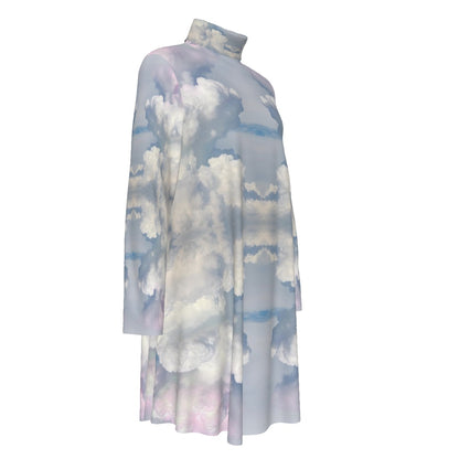 Women's High Neck Dress With Long Sleeve