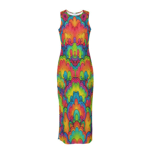 Women's Beach Perspective Chiffon Sleeveless Dress