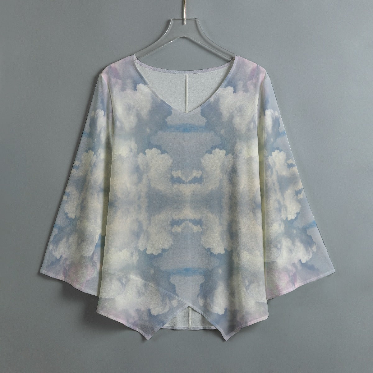 Women's V-neck T-shirt With Irregular Hem