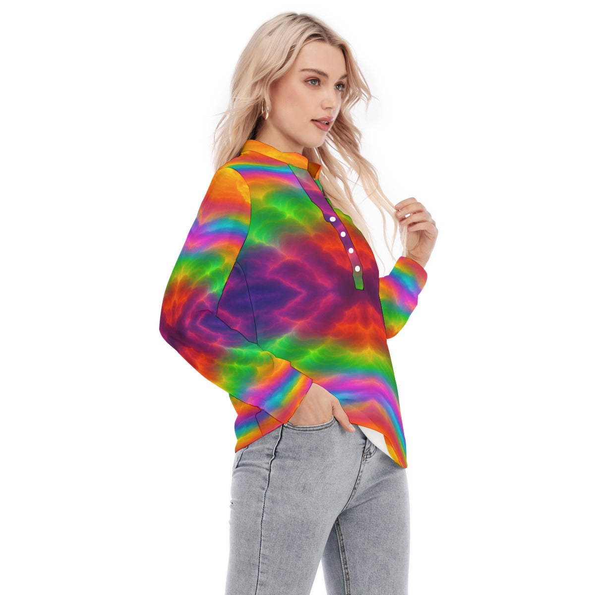 Women's Long Sleeve Blouse With Button Closure