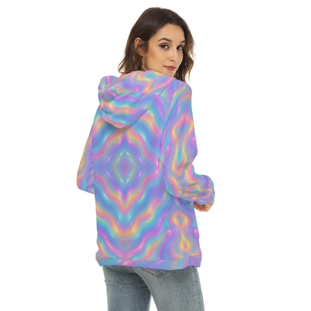 Women's Borg Fleece Hoodie With Half Zip