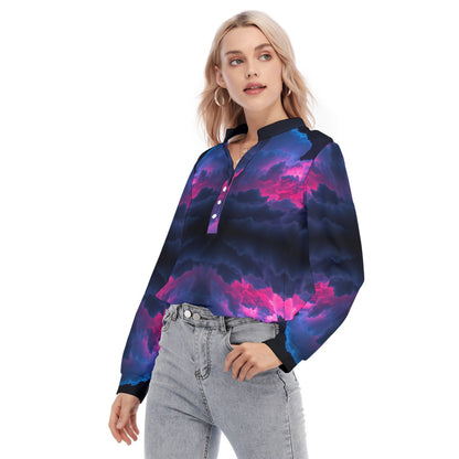 Women's Long Sleeve Blouse With Button Closure