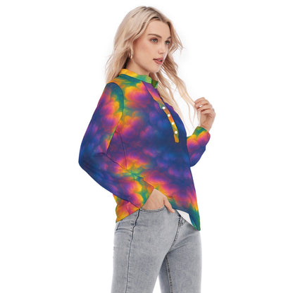 Women's Long Sleeve Blouse With Button Closure