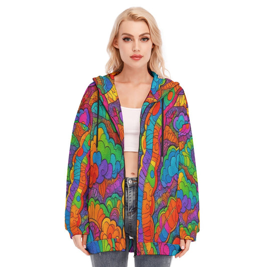 Women's Long Hoodie With Zipper Closure