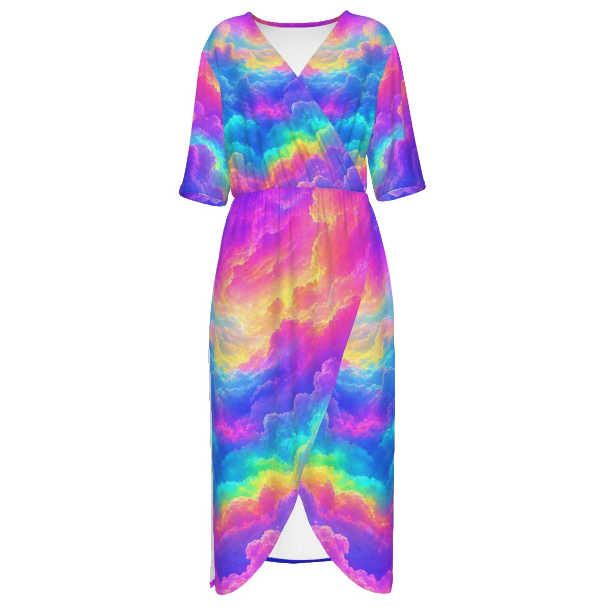 Women's Short Sleeve V-neck Dress