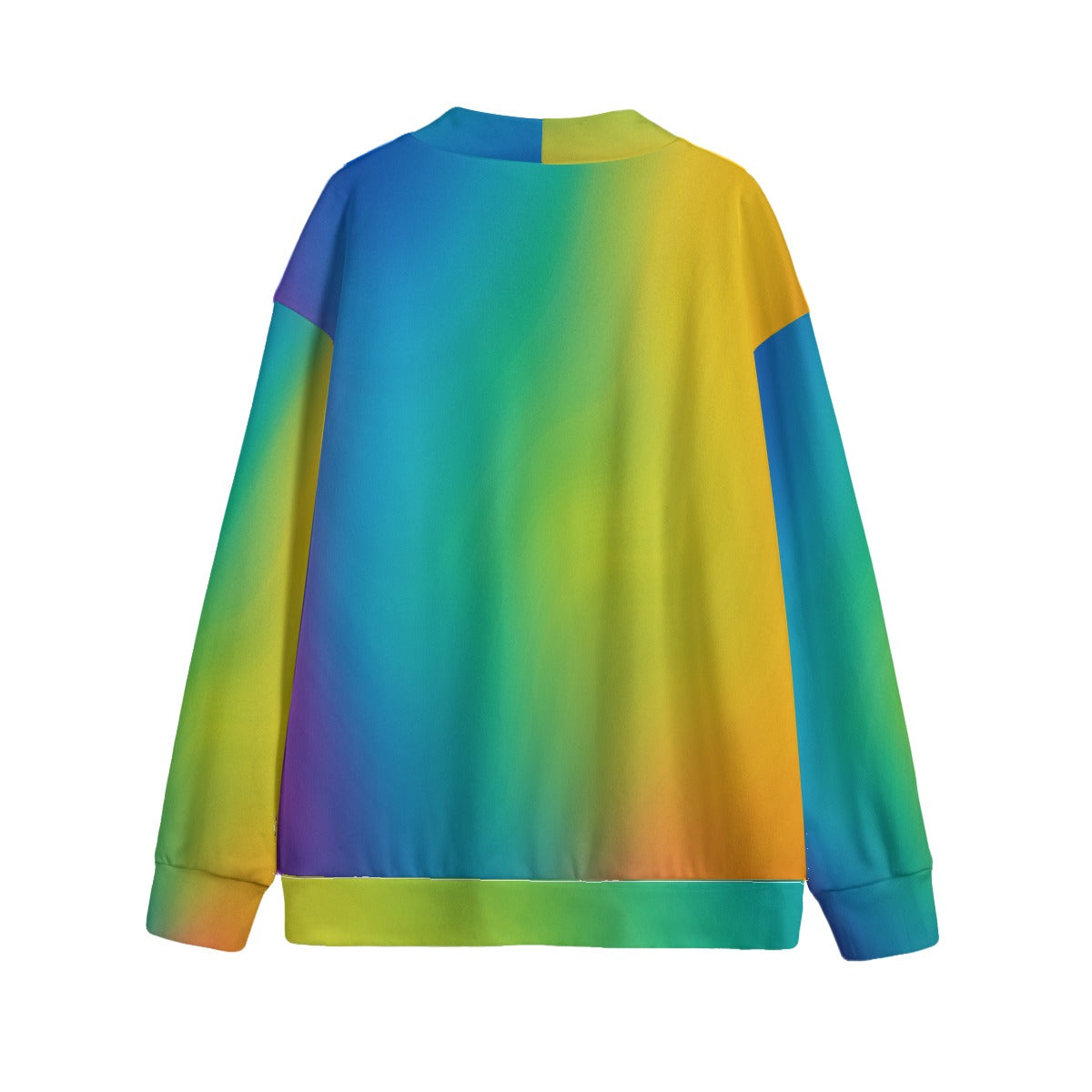 Unisex V-neck Knitted Fleece Cardigan With Button Closure