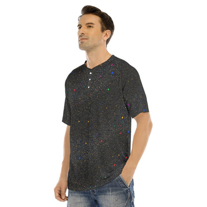 Men's Raglan Sleeve T-shirt With Button Closure
