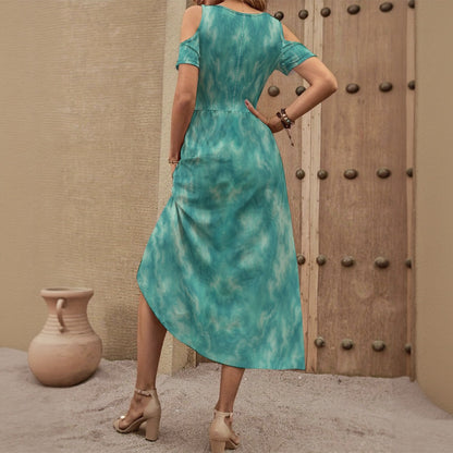 Women's V-neck Off-shoulder Dress