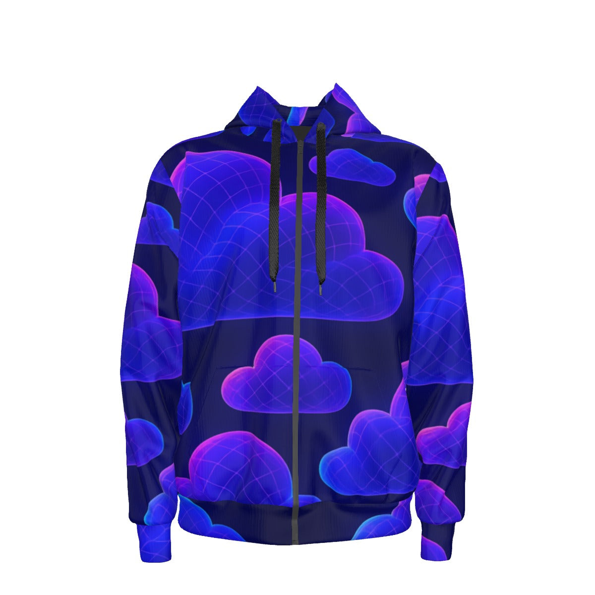 Unisex Zipper Hoodie With Black Lining