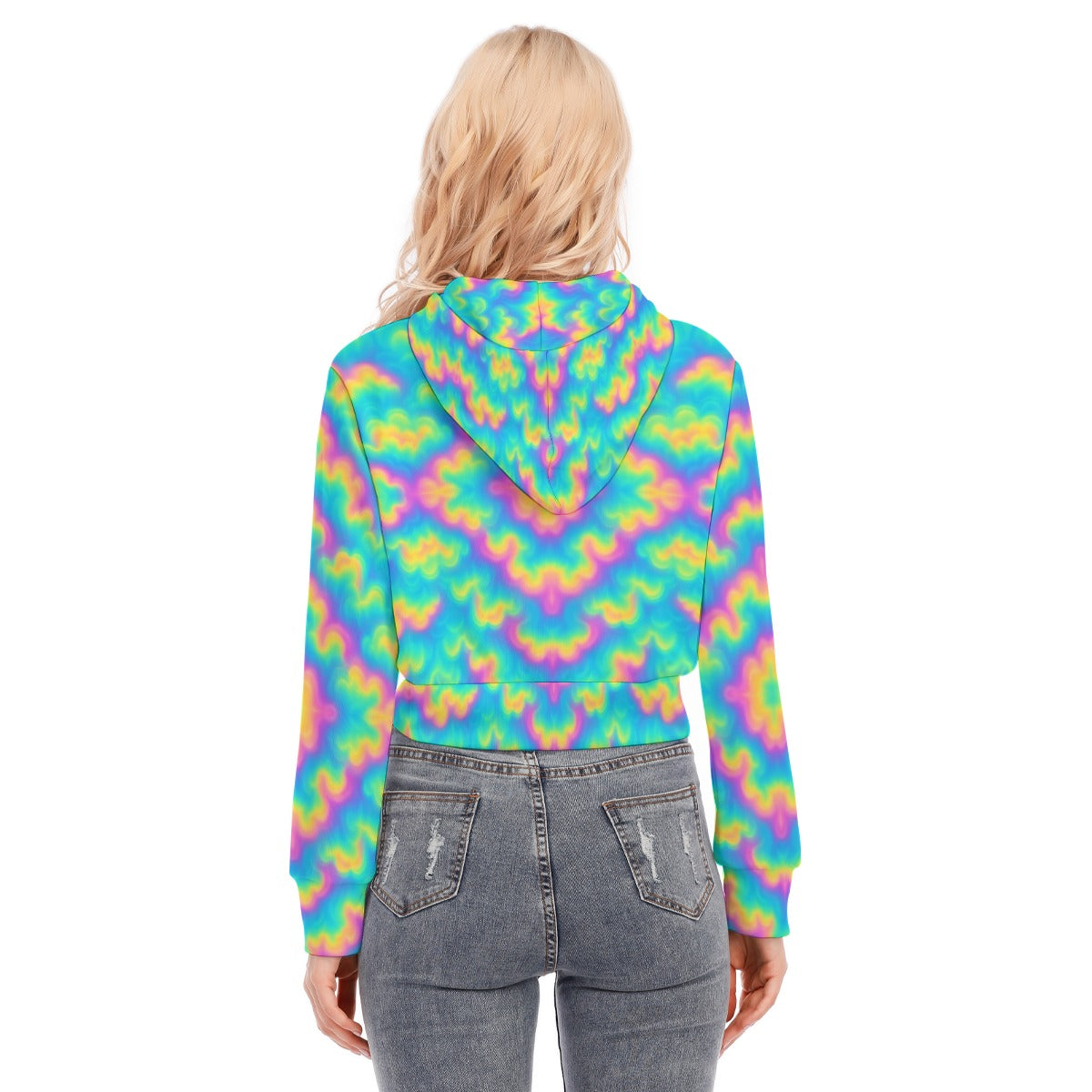 Women's Crop Top Hoodie With Zipper Closure