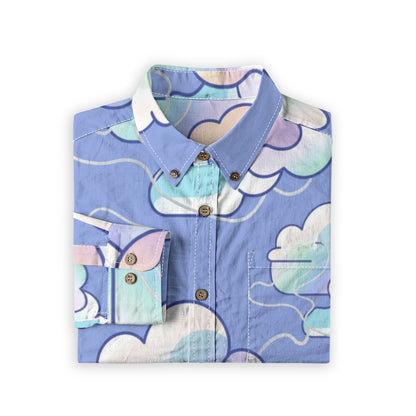 Men's Casual Lapel Long Sleeve Shirt|125GSM Cotton
