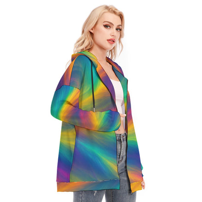 Women's Long Hoodie With Zipper Closure