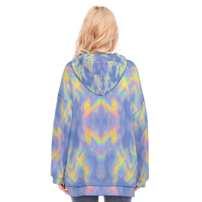 Women's Long Hoodie With Zipper Closure