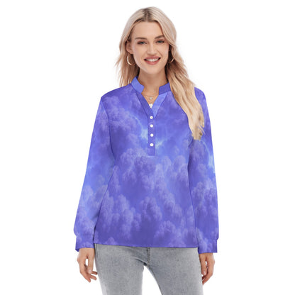 Women's Long Sleeve Blouse With Button Closure
