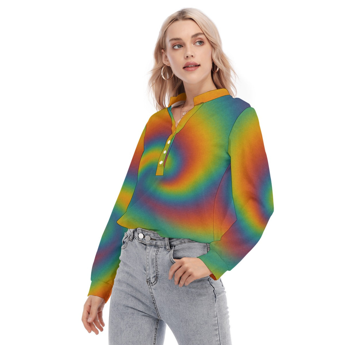 Women's Long Sleeve Blouse With Button Closure