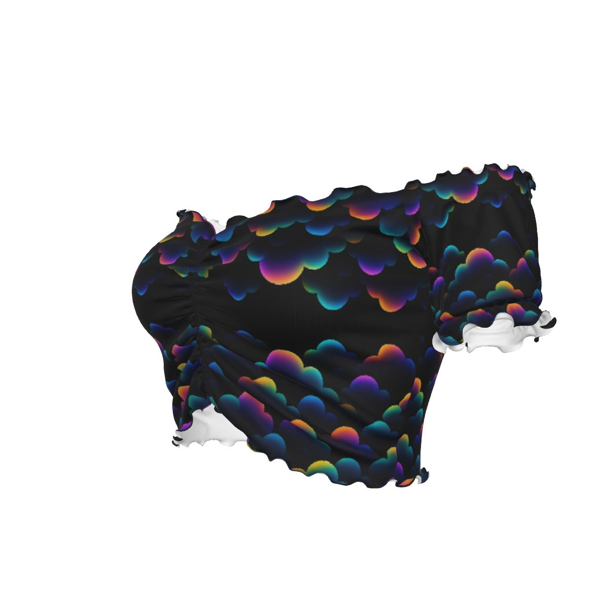 Women's One-shoulder Off-the-navel Short Sleeve T-shirt