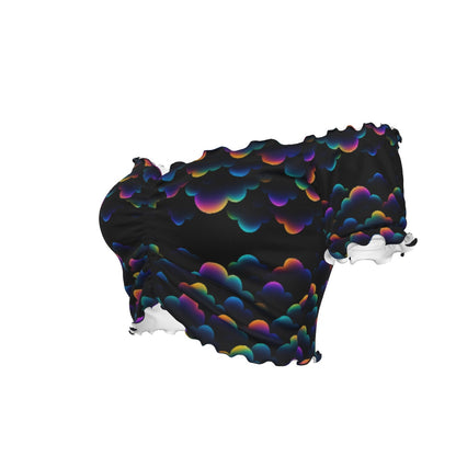 Women's One-shoulder Off-the-navel Short Sleeve T-shirt