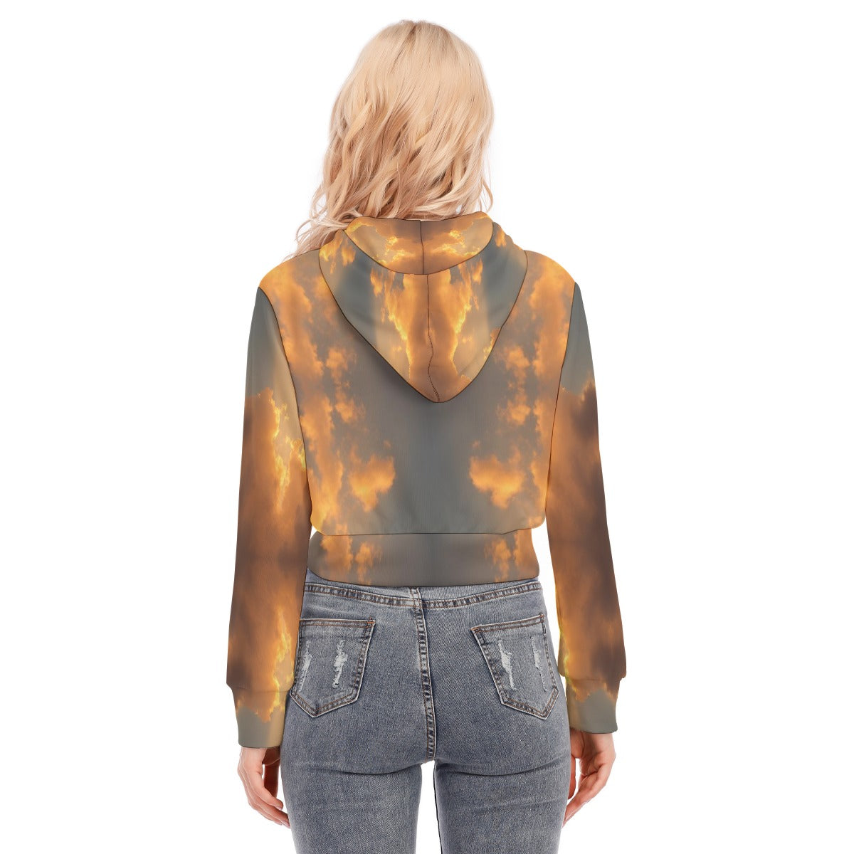 Women's Crop Top Hoodie With Zipper Closure