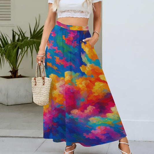 Women's Maxi Chiffon Skirts With Lining