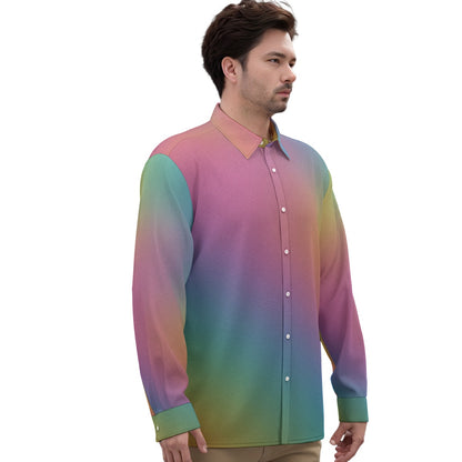 Men's Imitation Silk Long-Sleeved Shirt