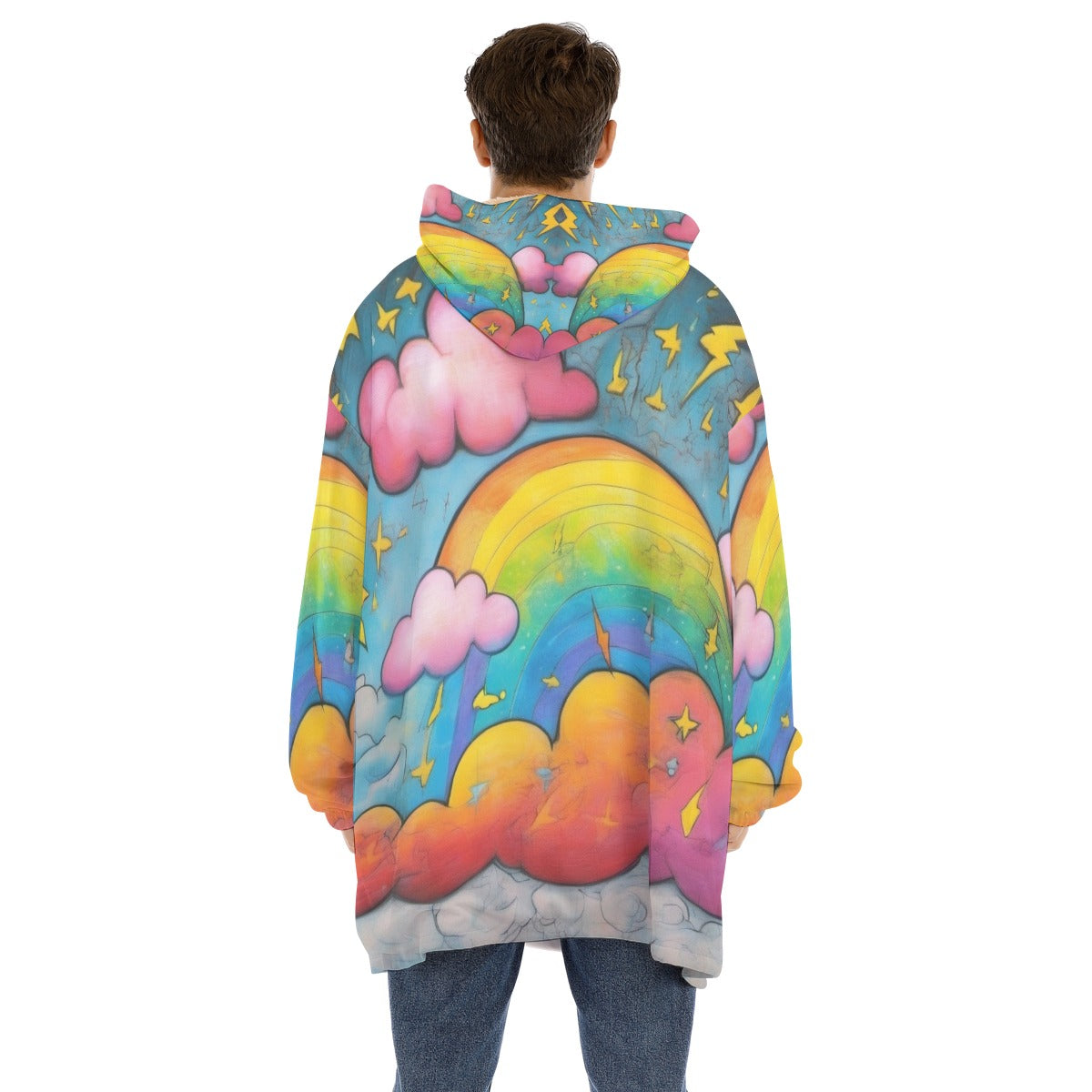 Unisex Sherpa Fleece Hoodie Blanket