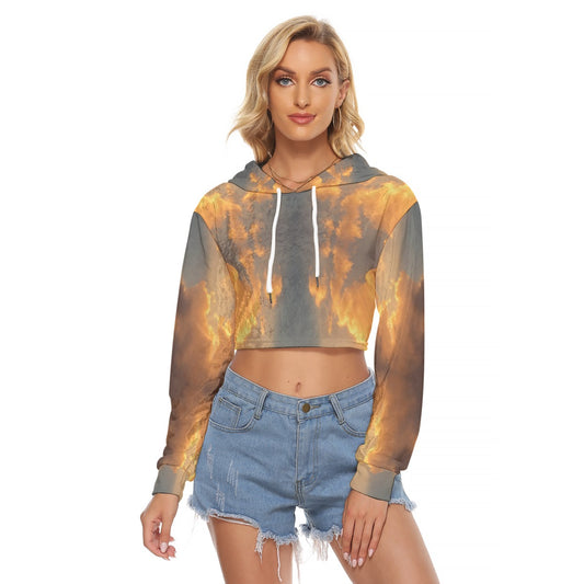 Women's Crop Top Hoodie|Velvet