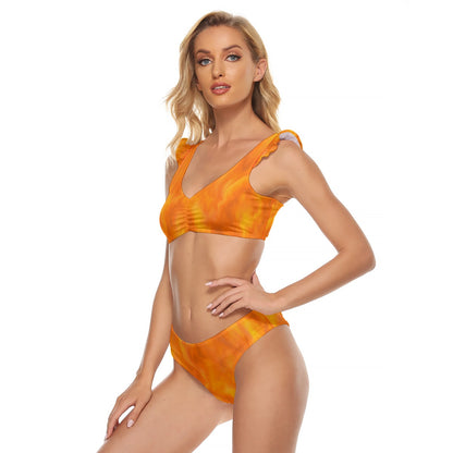 Women's Bikini Swimsuit With Ruffle Cuff Bra