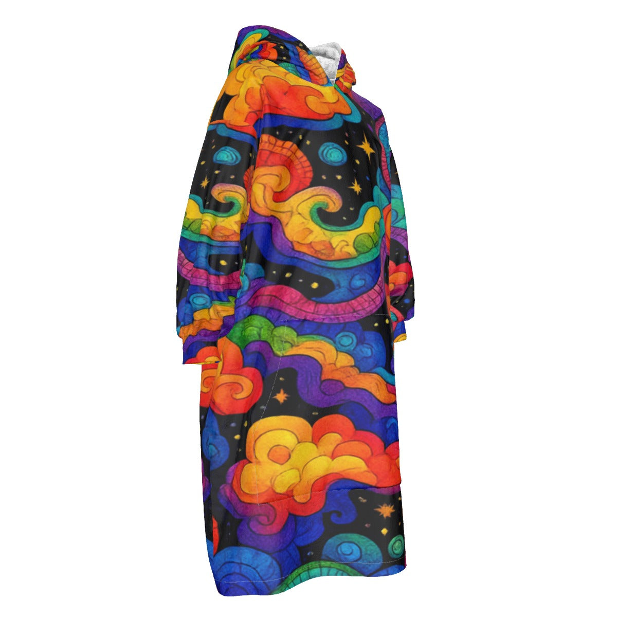 Unisex Kid's Sherpa Fleece Mid-Length Hoodie Blanket