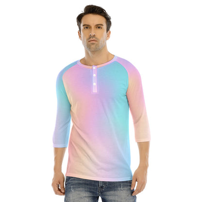 Men's Bracelet Sleeve T-shirt With Button Closure - view 1