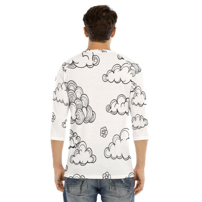 Men's Bracelet Sleeve T-shirt With Button Closure