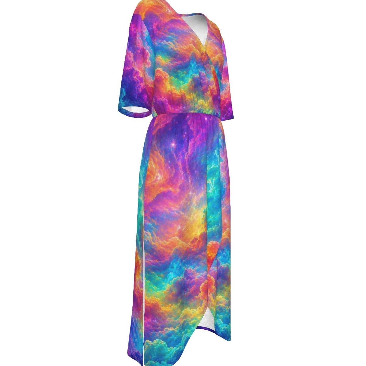 Women's Short Sleeve V-neck Dress