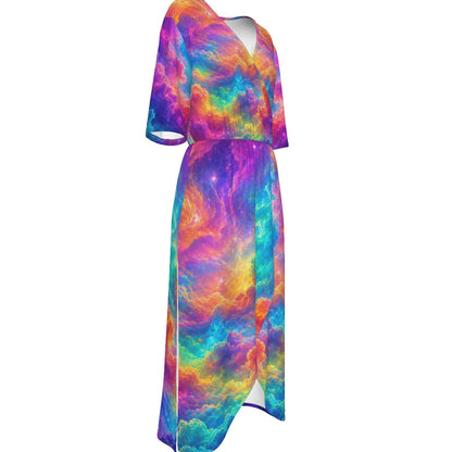 Women's Short Sleeve V-neck Dress
