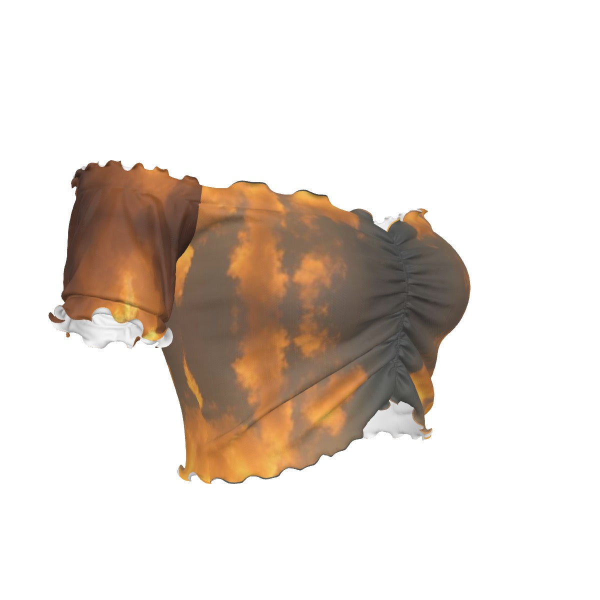 Women's One-shoulder Off-the-navel Short Sleeve T-shirt