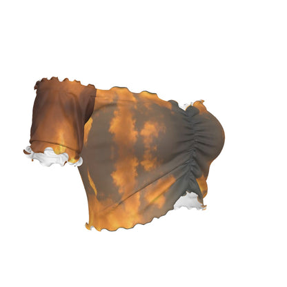 Women's One-shoulder Off-the-navel Short Sleeve T-shirt