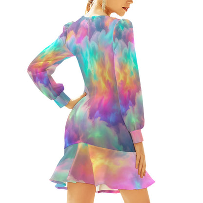 Women's Ruffle Hem Skinny Dress