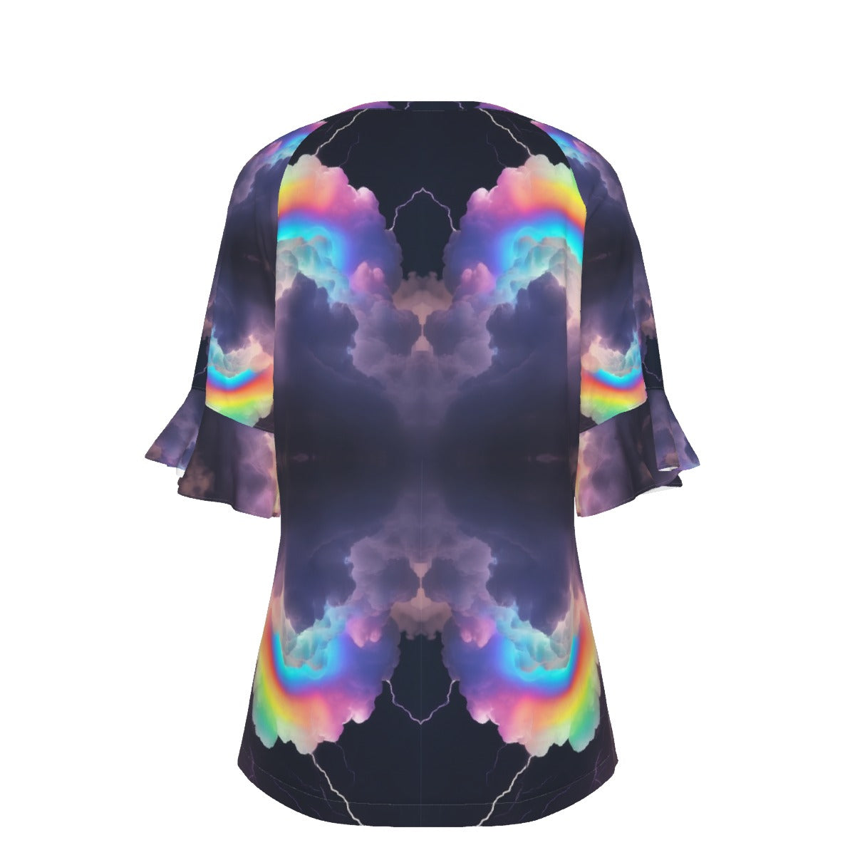 V-neck Women's T-shirt With Bell Sleeve