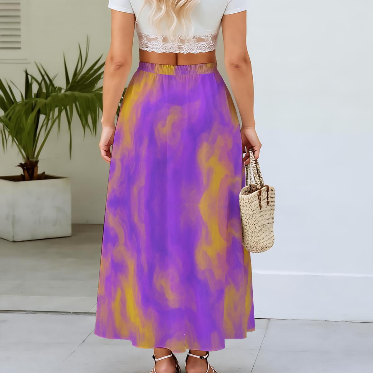 Women's Maxi Chiffon Skirts With Lining