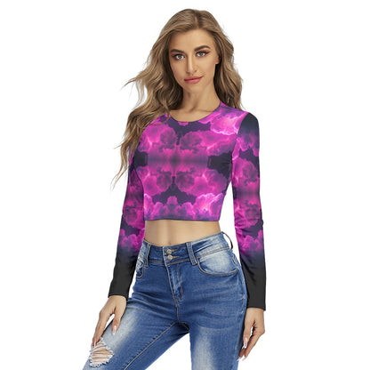 Women's Round Neck Crop Top T-Shirt