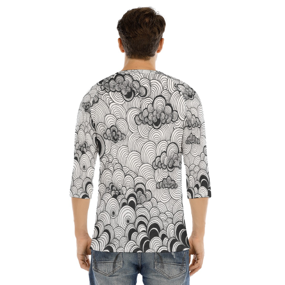 Men's Bracelet Sleeve T-shirt With Button Closure - view 4