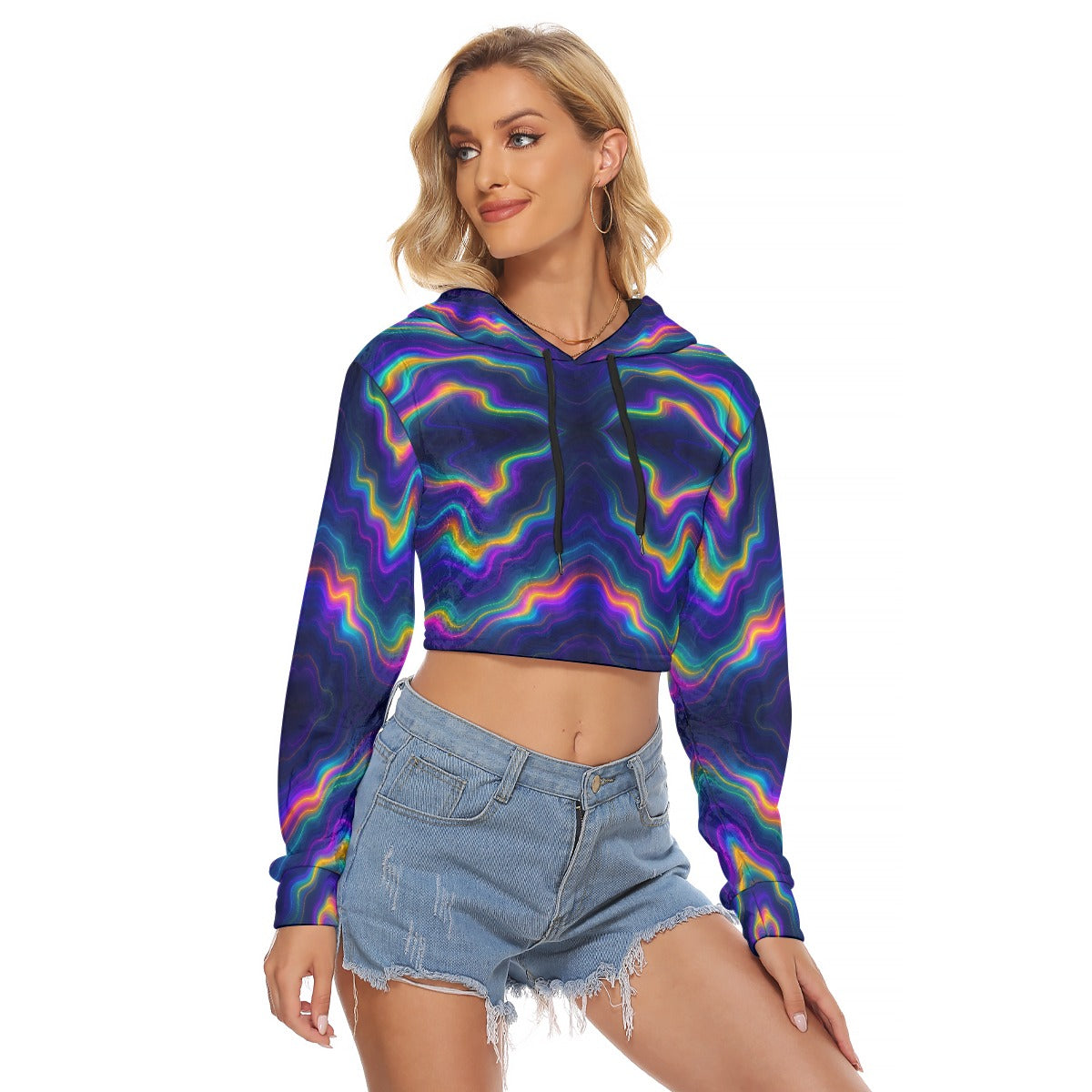 Women's Crop Top Hoodie|Velvet