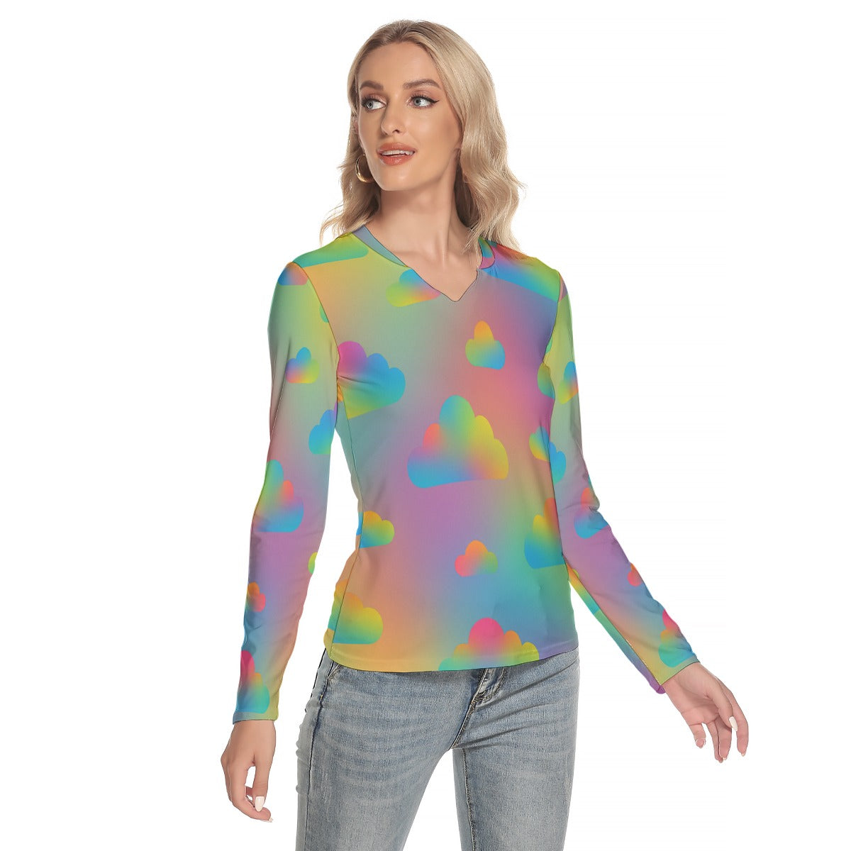 Women's V-Neck Long Sleeves T-Shirt