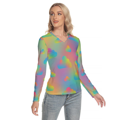 Women's V-Neck Long Sleeves T-Shirt