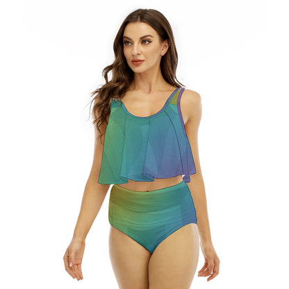 Women's Ruffled Vest Bikini Swimsuit