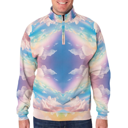 Men's Hidden Half-Zip Placket Hoodie